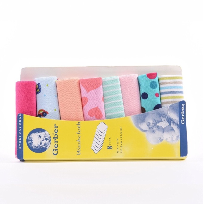 Washcloth Gerber 8in1 Carte Love 6in1 Sapu Tangan Bayi Handuk Kecil Slabber Baby Bib Washlap Waslap Wash Cloth