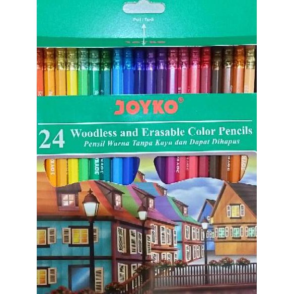 

(dyh-1272) Pensil Warna Joyko Panjang 24 Warna - Joyko Bisa Dihapus $$