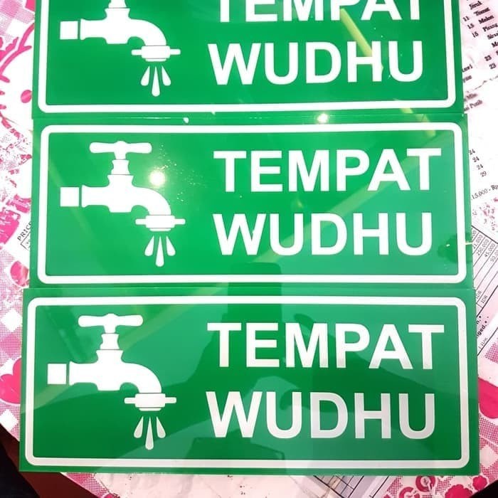 

plat / akrilik tempat wudhu 30X10CM / sign tempat wudhu