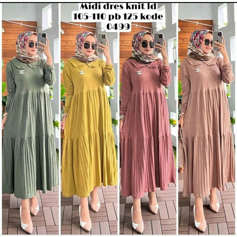 Gamis Dress Midi Knit Import