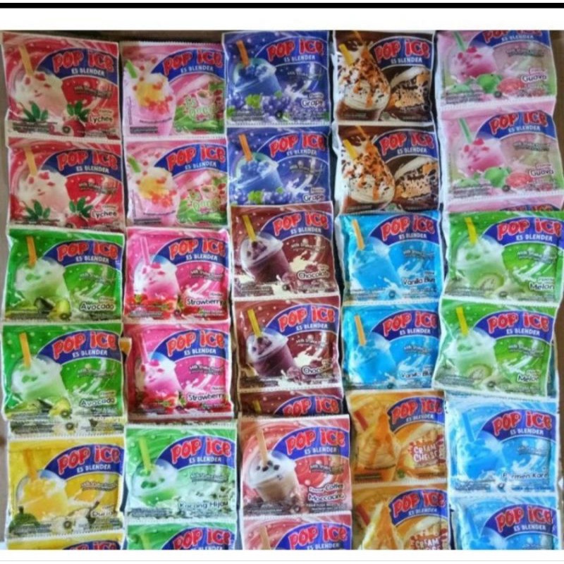 

Pop ice (popice) 23-25gr renceng isi 10 pcs (sachet) all varian rasa terlengkap