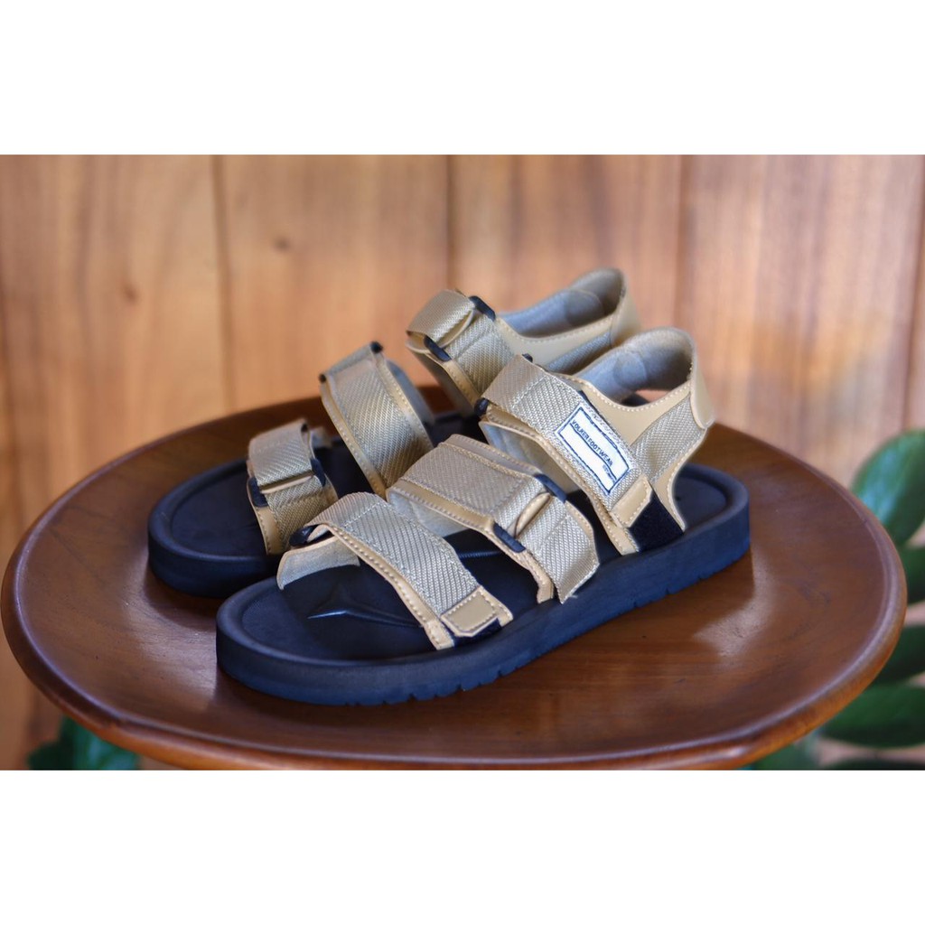 SANDAL KASUAL PRIA WANITA VOLKERFOOTWEAR STRAP3 FULCREAM BLACKKSOLE