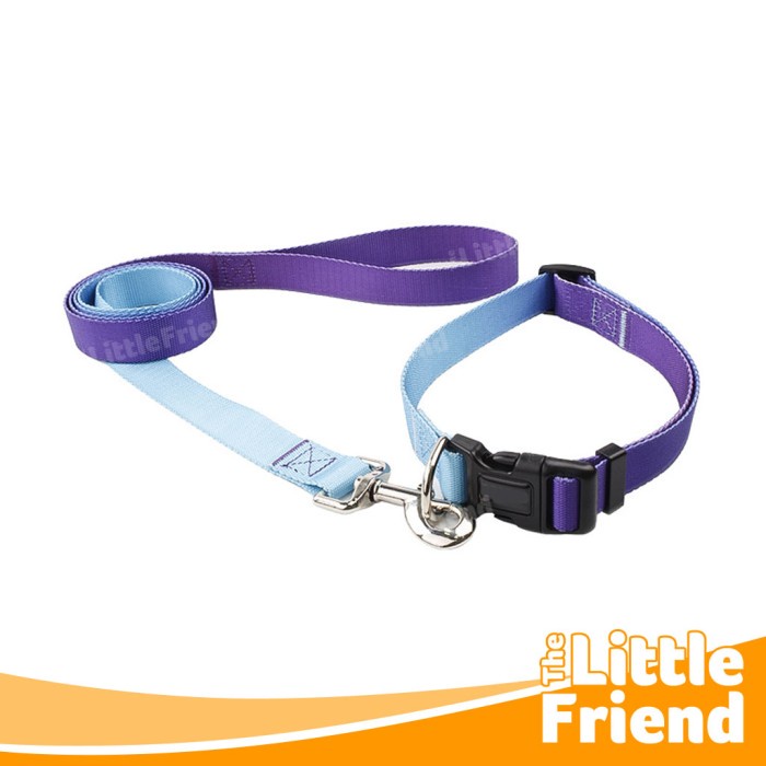 Tali Tuntun Kalung Anjing Dog Collar Leash Set Nylon Warna Mix Ombre