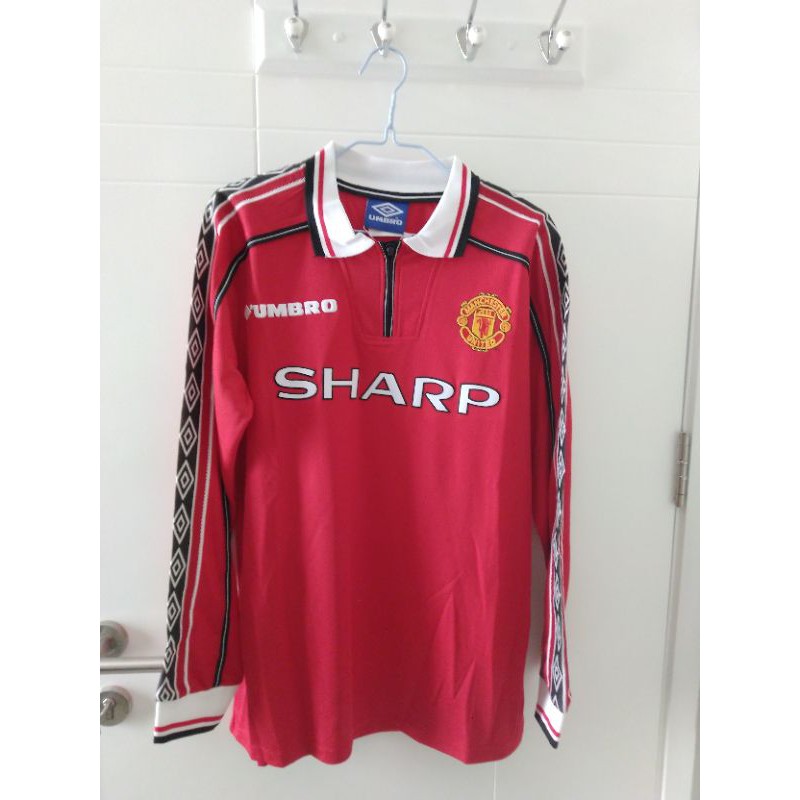 jersey mu manchester united 1998 1999 treble winner long sleeve size M