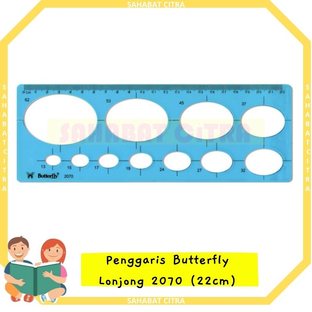 

PENGGARIS LONJONG 2070 BUTTERFLY 椭圆形尺子