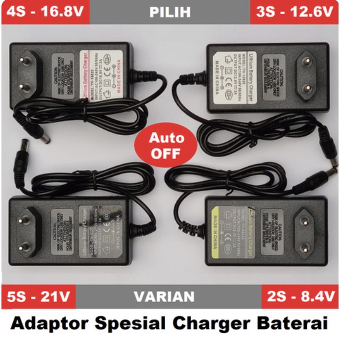 Adaptor Spesial Battery Charger 18650 Arus Cas baterai 2S 3S 4S 5S