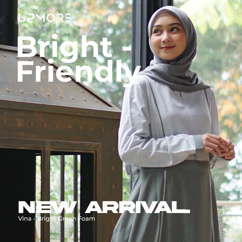 [COD] Gamis Jumbo Terbaru UPMORE VINA BRIGHT GREEN FOAM ORIGINAL || Best seller || Distributor Resmi