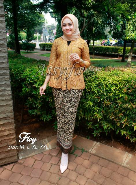 ASS&gt; SET KEBAYA FLOY - BAJU PESTA WANITA - KEBAYA BRUKAT IMPOR - OUTFIT KEBAYA MODERN - KEBAYA BUSUI