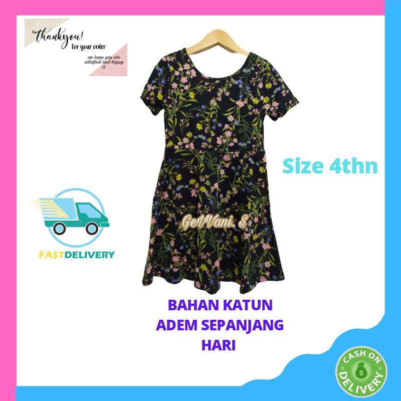 Dres Anak Perempuan Dress Anak Cewe Cewek Murah Branded Original 4 Thn