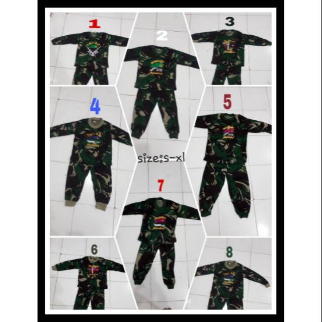 ARMOURMILITARY  KAOS DORENG/LORENG ANAK SETELAN LENGAN PANJANG