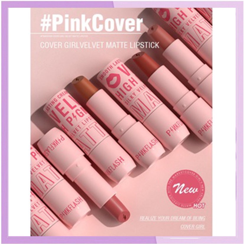 PINKFLASH PinkCover Cover Girl Velvet Matte/Tahan Lama Cream Lipstick High Pigment Lasting Silky Soft Smooth Creamy Not Dry PF018