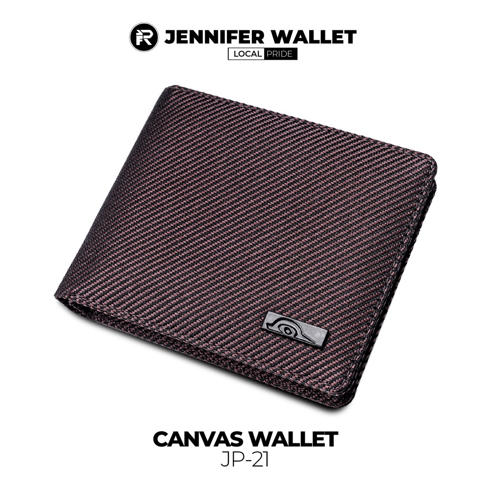 JFR Fashion Dompet Pria Bahan Kulit Canvas JP21 Brown-Brown