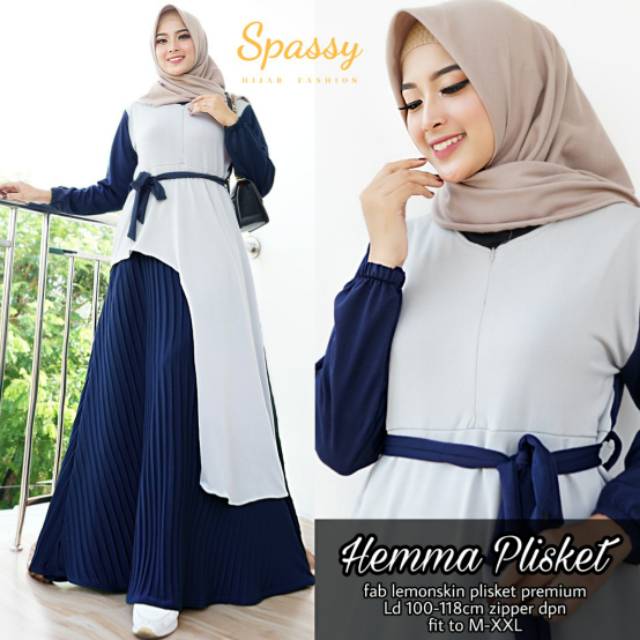 Hemma gamis plisiet ori spassy best seller