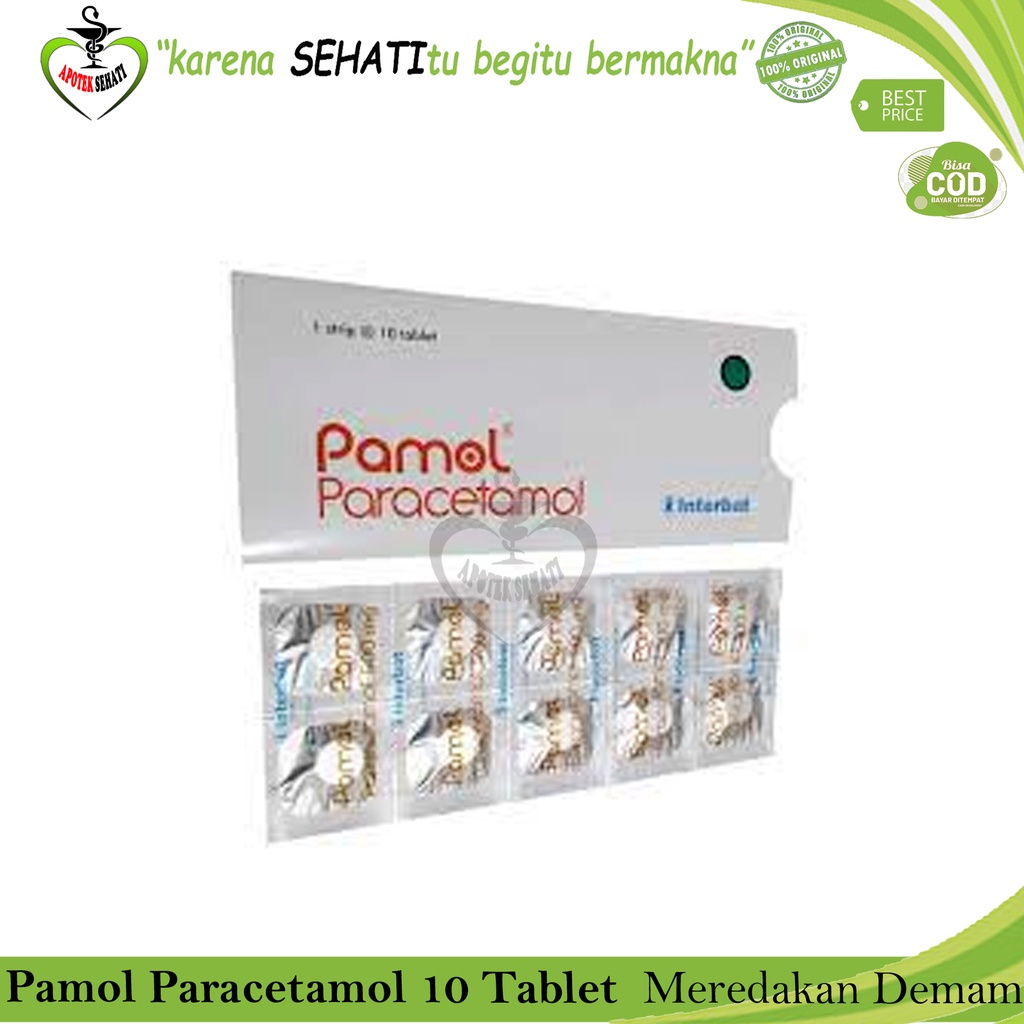 Pamol Tablet 500MG Paracetamol Obat Panas Nyeri Per Strip