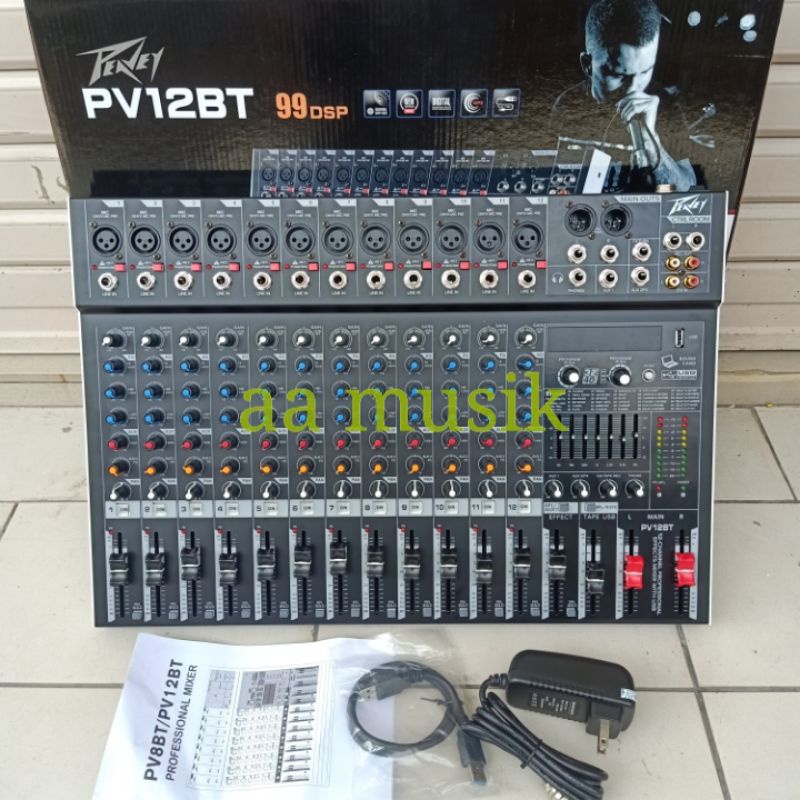 MIXER PEAVEY PV12BT MIXER 12 CHANNEL USB AUDIO INTERFACE PV 12 BT