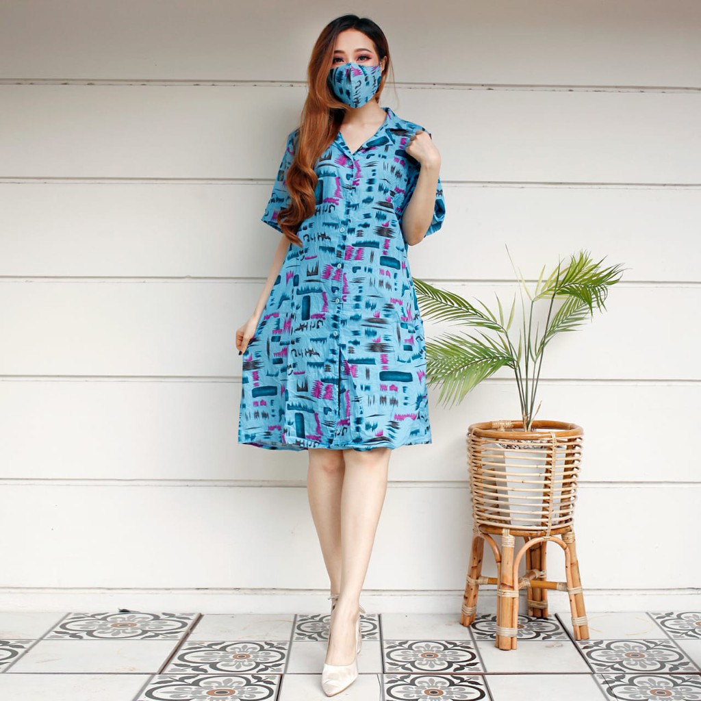 B04 DRESS AKEMI Bhn rayon grade A premium motif best sellers fit to XXL LD110cm P100cm