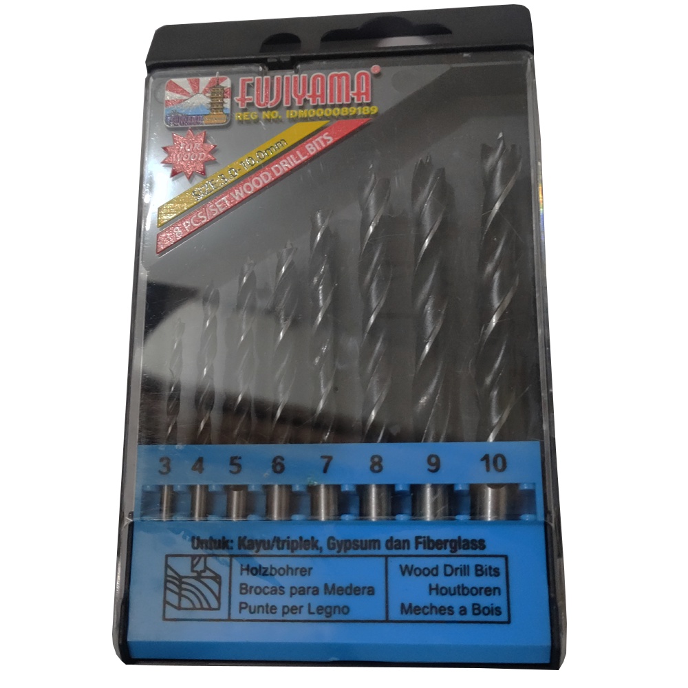 Mata Bor Kayu Set 3-100mm Fujiyama Wood Drill Bits Set 8pcs -  MATA BOR FUJIYAMA