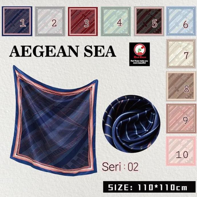 Jilbab Segi Empat Satin Velvet Motif Garis Bunga - seri : AEGEAN 02