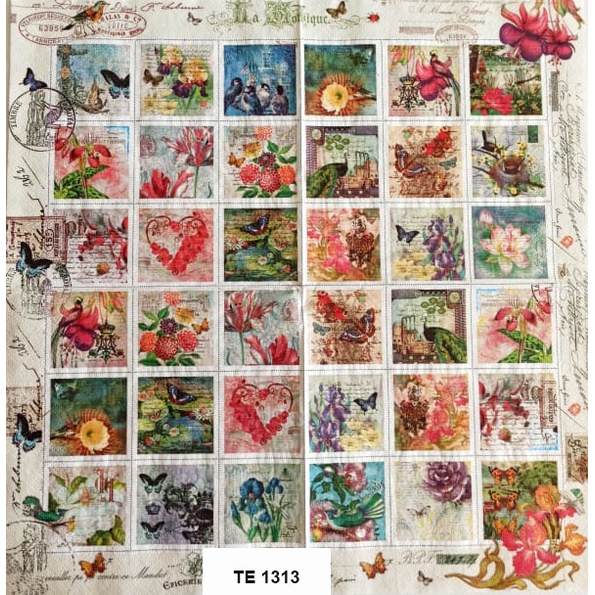 Tisu Napkin Kerajinan Decoupage Eropa 33X33 CM TE 1313 TTS