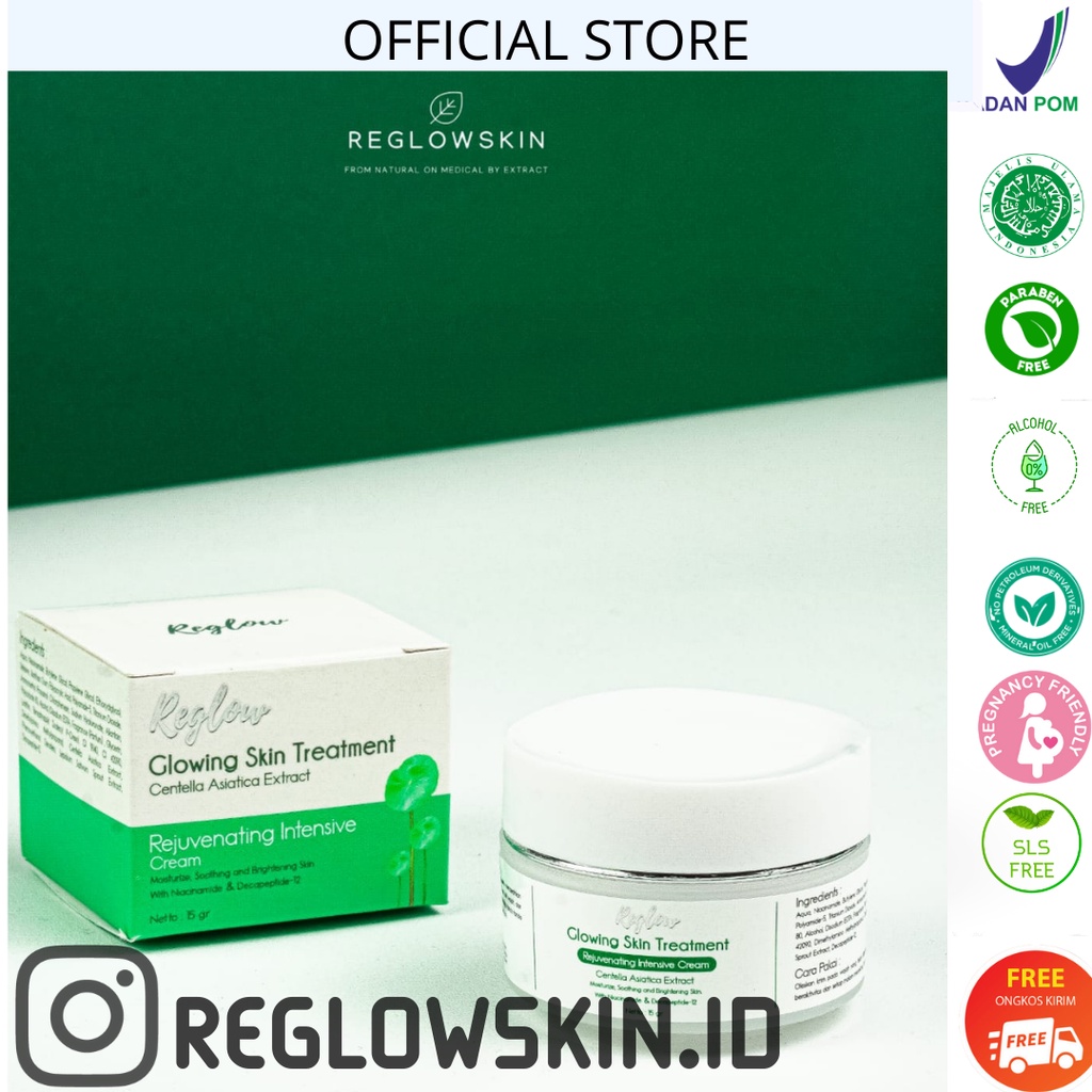Paket Skincare Glowing Treatment Reglow / Pemutih Pencerah Wajah Free Pouch Premium Termurah-Krim wajah