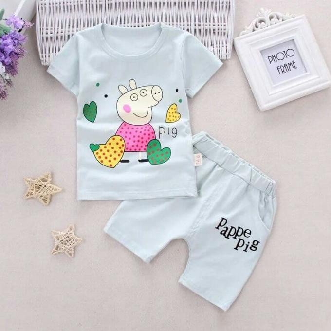 Setelan Kaos anak Peppa pig | Baju Anak Import murah