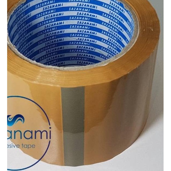 

✸ Lakban bening 3" inch 100 yard sazanami opp tape 72mm - Cokelat Muda ✷