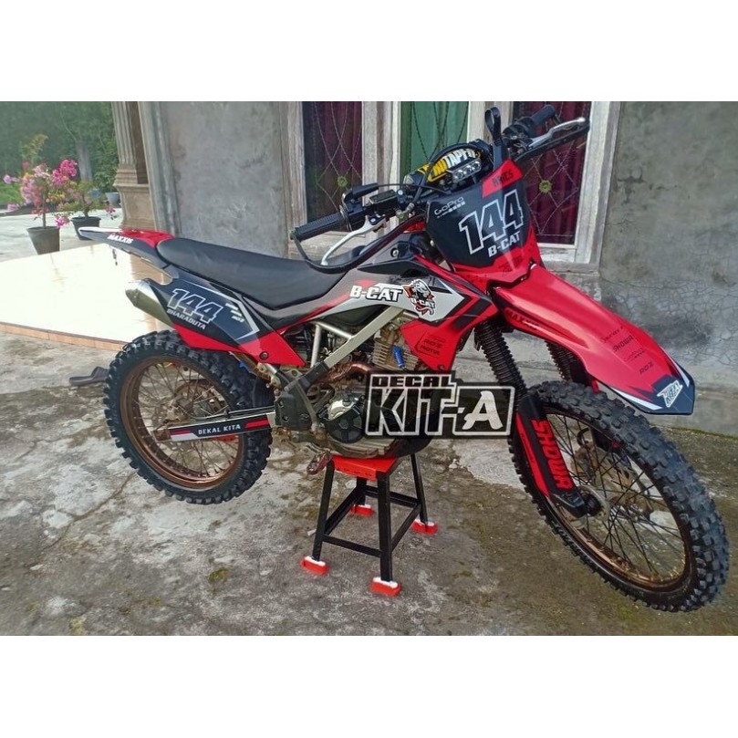 Decal Sicker kawasakiklx 150 bf dekal stiker klx 150 g full body merah hitam