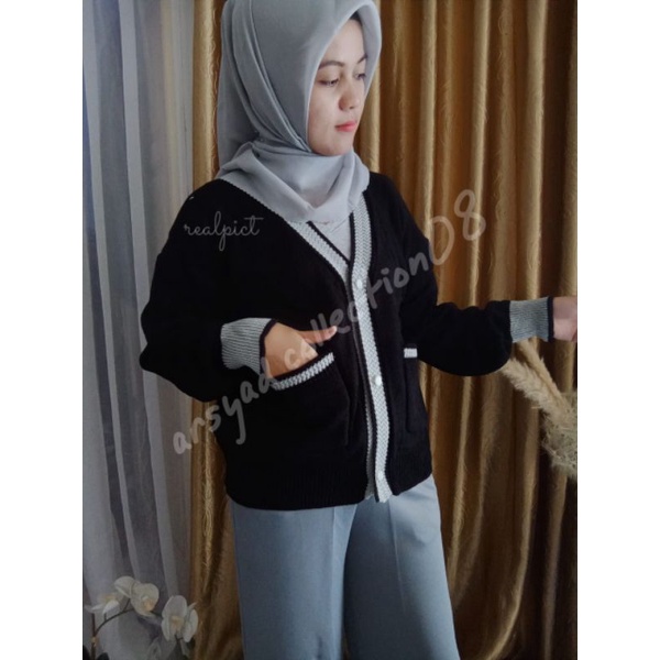 CARDIGAN KANCING 3 SAKU 2 STRIPI Arsyad collection08