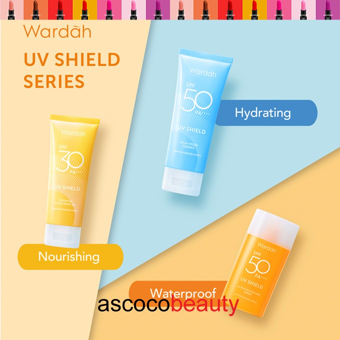 Wardah UV Shield Essential Sunscreen Gel SPF 30 Sun Screen Tabir Surya Matahari  40ml ✰ ascocobeauty ✰