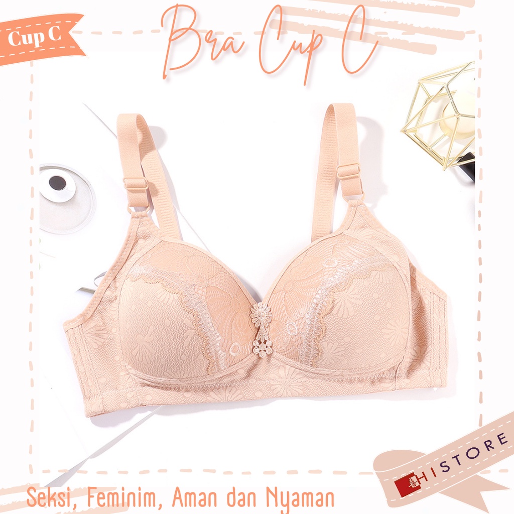 [HI] Bra BH JUMBO Cup 3/4C Fashion Wanita Bra wanita Premium BH Busa Tipis Tanpa Kawat Sangat Nyaman 2030