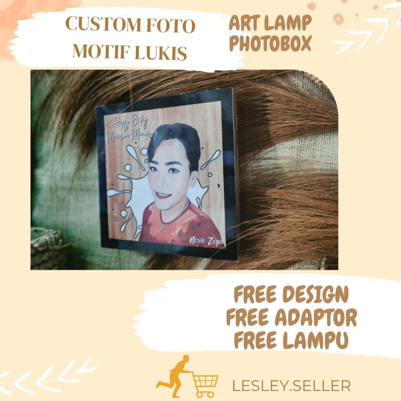 Dekorasi Pajangan Dinding Custom Foto Motif Lukis Artlamp Photobox Kado UlangTahun