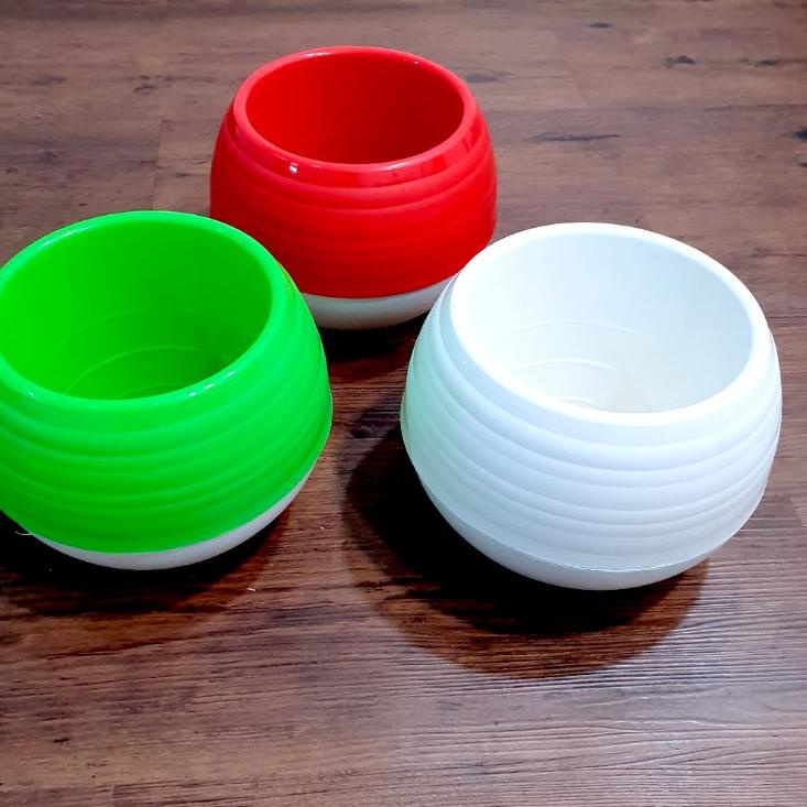 Gratis Pengiriman Pot bunga plastik  unik pot bola pot plastik putih /size 25/pot bola sultan