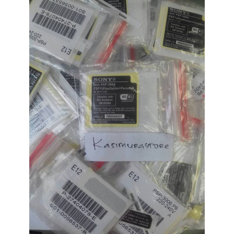 stiker / barcod psp 3000