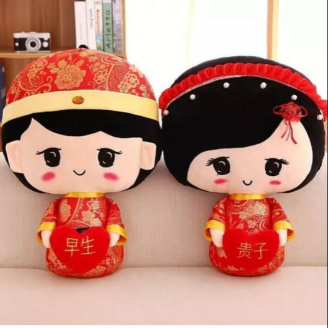 boneka couple / tingjing / wedding / lamaran bahan lembut