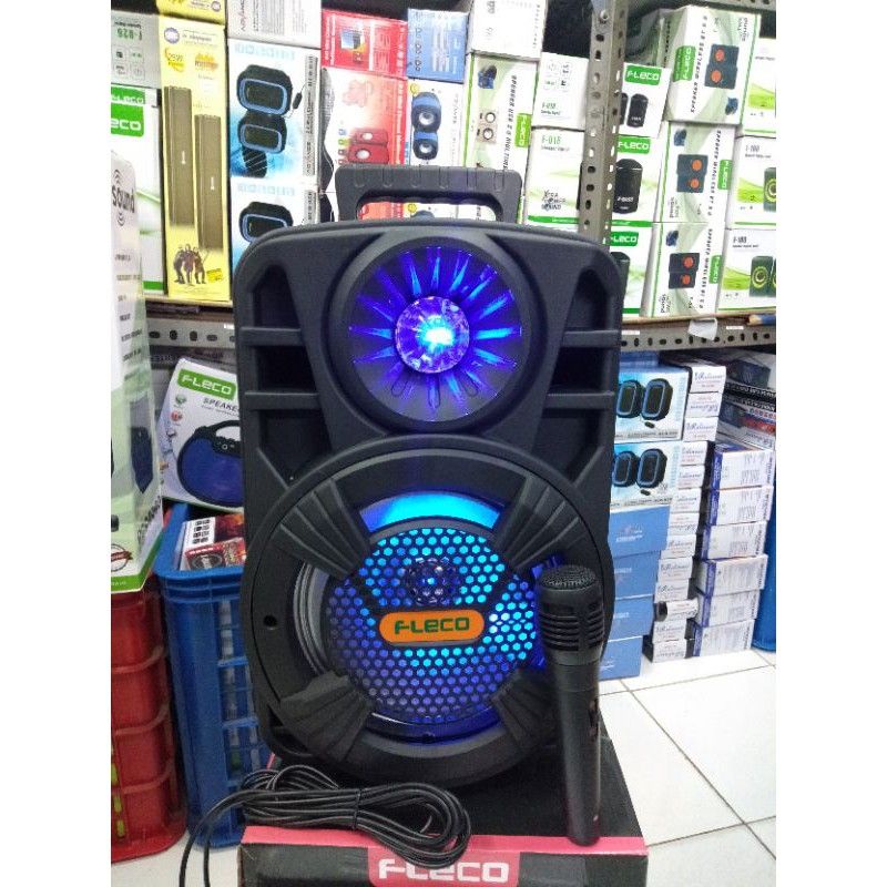 Speaker Bluetooth Karaoke Fleco F-804N 8,5 Inchi Plus Microphone