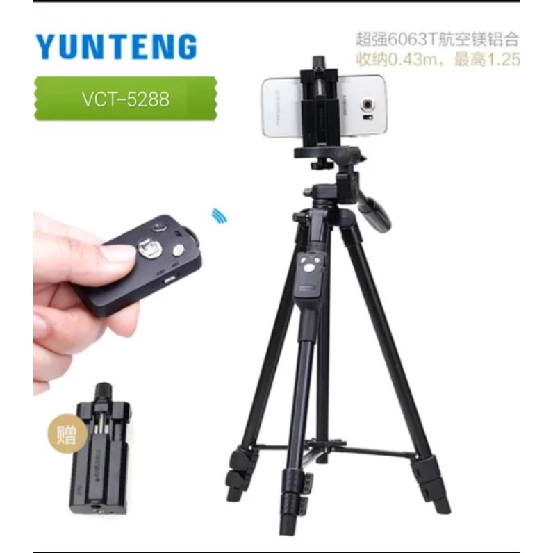 Yunteng VCT-5208 Tripod Bluetooth Smartphone HP Camera Digital Go Pro VCT 5208 Handphone VCT-5288