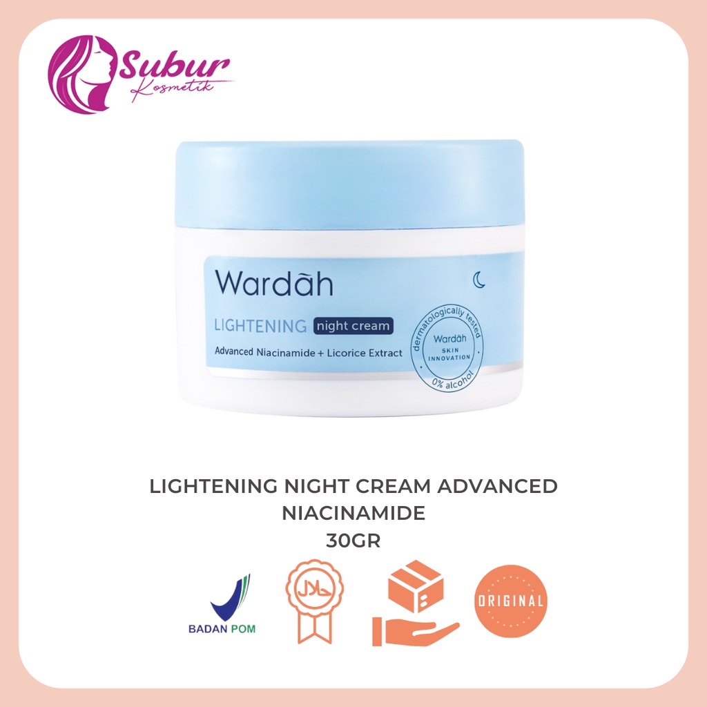 Jual Wardah Lightening Night Cream Advanced Niacinamide 20Ml/30Gr