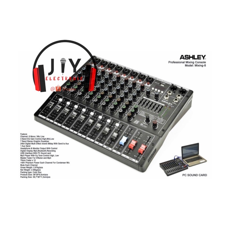 Audio Mixer Ashley 8 Channel Mixing 8 Mixing8 Original