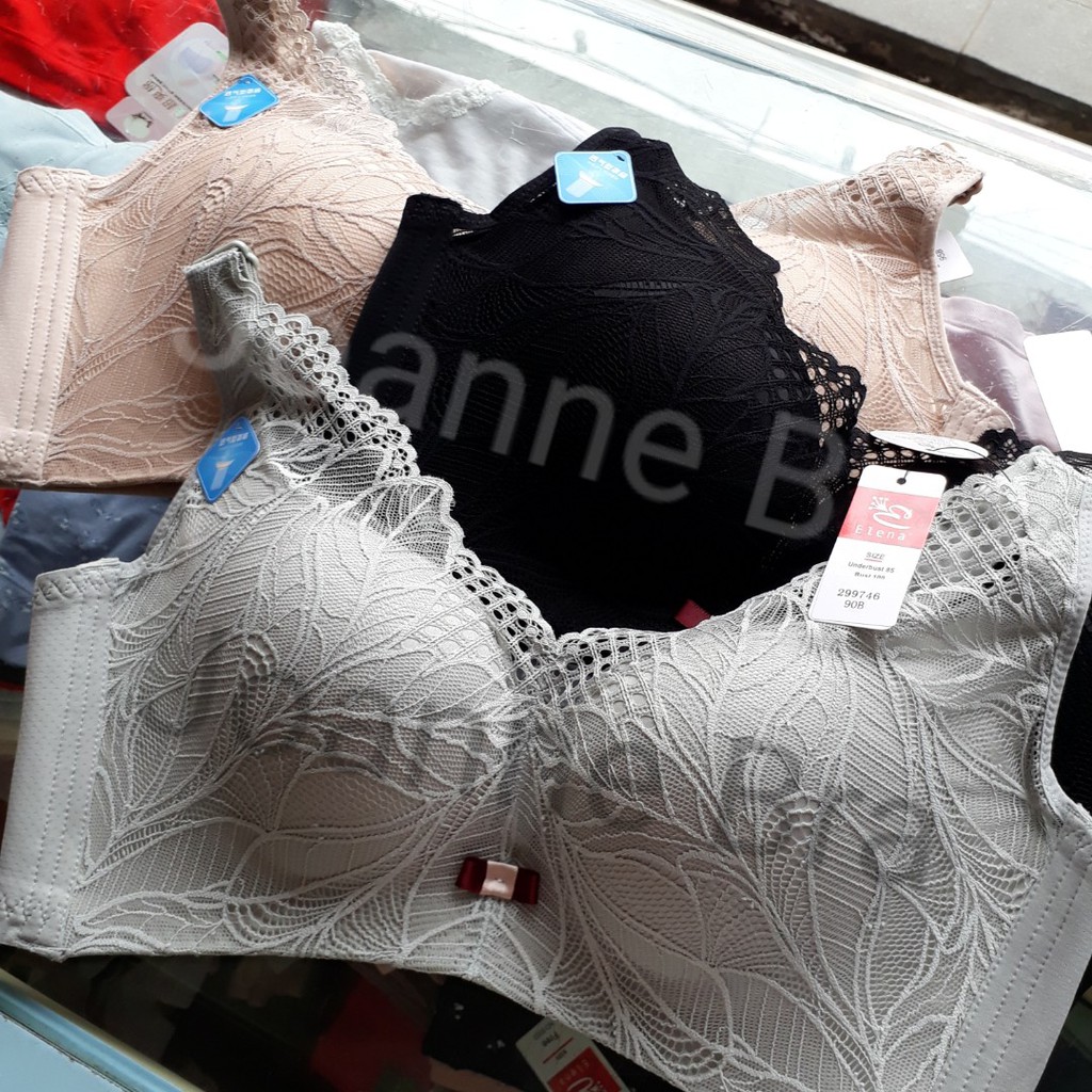 Elena Bra BH Robot Cup C Besar Busa Tipis E 299746 - Tanpa Kawat Zumbo Bra Brukat