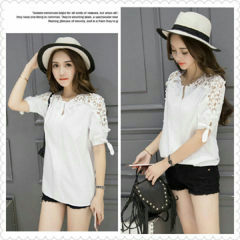 BLOUSE PUTIH // BAJU PUTIH WANITA // BAJU MURAH [Lavie whait RO] blouse wanita twistcone putih  XAE