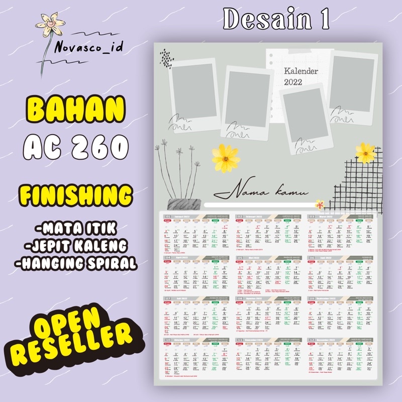 

KALENDER 2022 CUSTOM FOTO MURAH