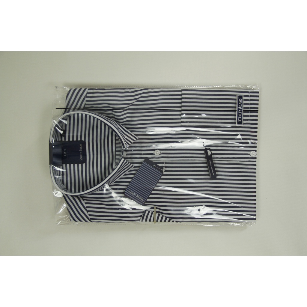 Kemeja Pria Formal Slimfit Stanley Adams Lengan Pendek Motif Garis 03 | Hem Pria Slimfit | Kemeja Kantor | 100% Original brand