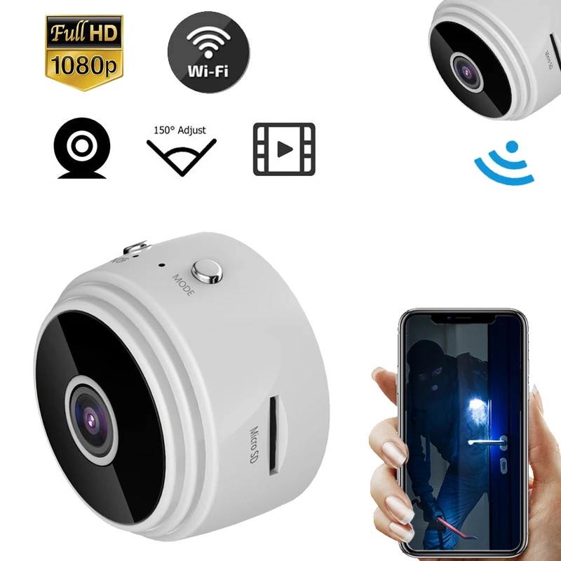 【COD】A9 Kamera Mini Kamera Wifi 1080p HD Versi Malam Perekam Suara Nirkabel Mikro Mini Camcorder Video Surveillance IP Camera Mini CCTV Camera