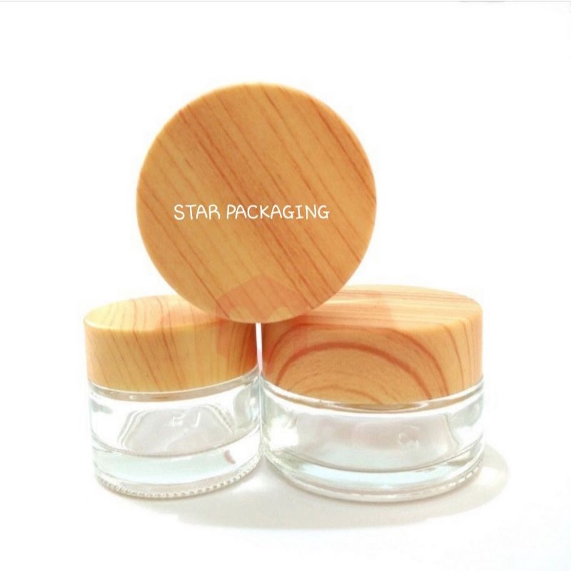 Pot Cream 20Gr Pot Cream Kaca 20Gr Tutup Motif Kayu Pot Jar 20Gram