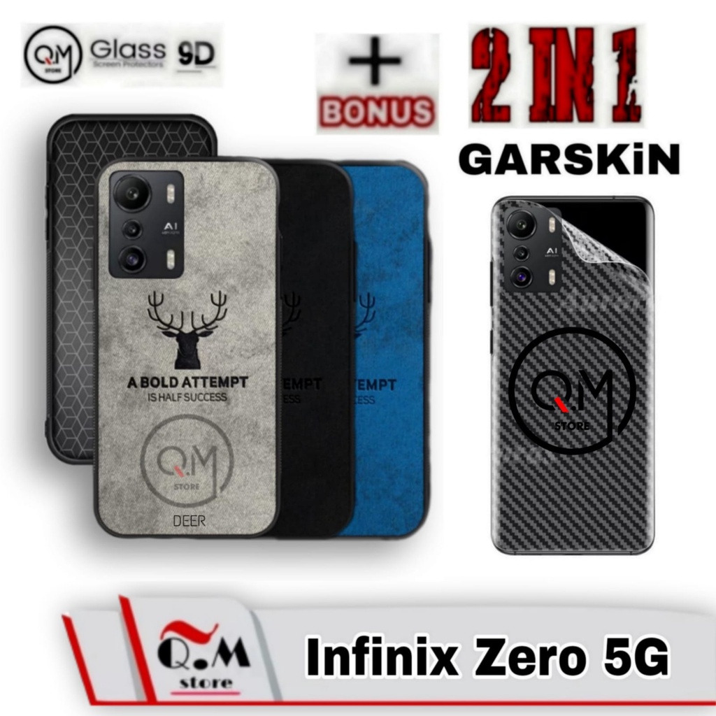 Paket 2 in1 Case Infinix Zero 5G Softcase Deer Pelindung Back Cover High Quality Bermotif Deer Jens