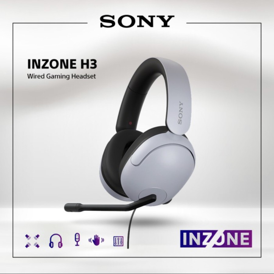 Sony Inzone H3 Wired Gaming Headset Jack 3.5 mm + USB cable with mic