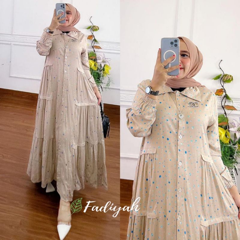 ⚡gamisno⚡midi dress muslim terbaru 2022 kekinian / semi dress / gamis terbaru / gamis original / fad