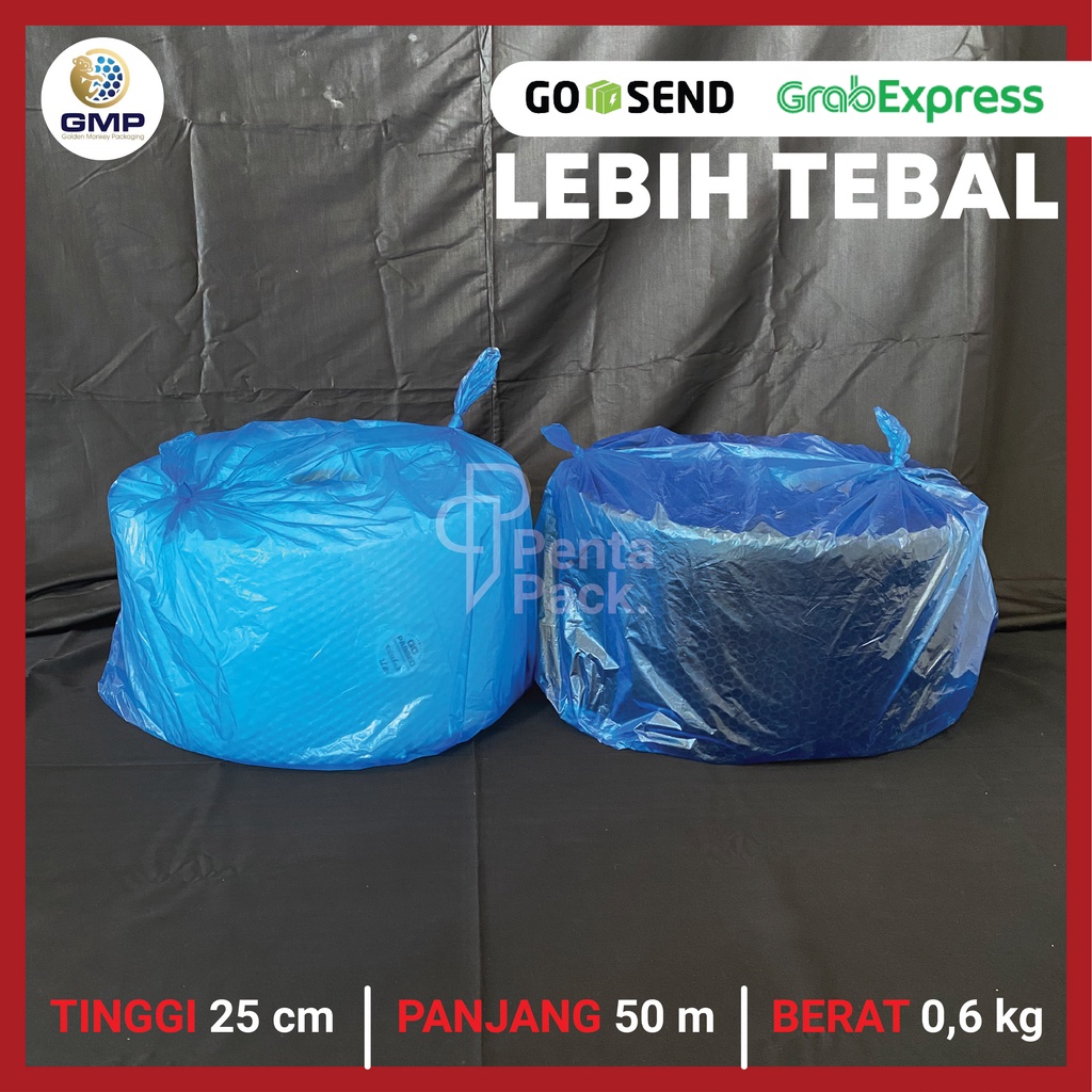 

[LEBIH TEBAL] Bubble Wrap GMP 25 cm X 50 m (Bening/Hitam)