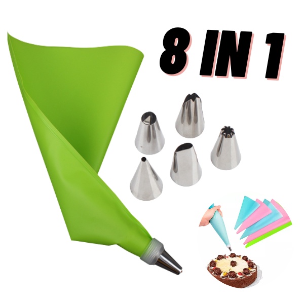 SPUIT PIPING BAG SET SILICONE LENGKAP ICING SUGAR BAKING STUFF PIPING BAG BUTTER CREAM DEKORASI KUE SILICONE SATU SET 8 IN 1 SET 16 IN 1 SET 50 IN 1 SILICONE