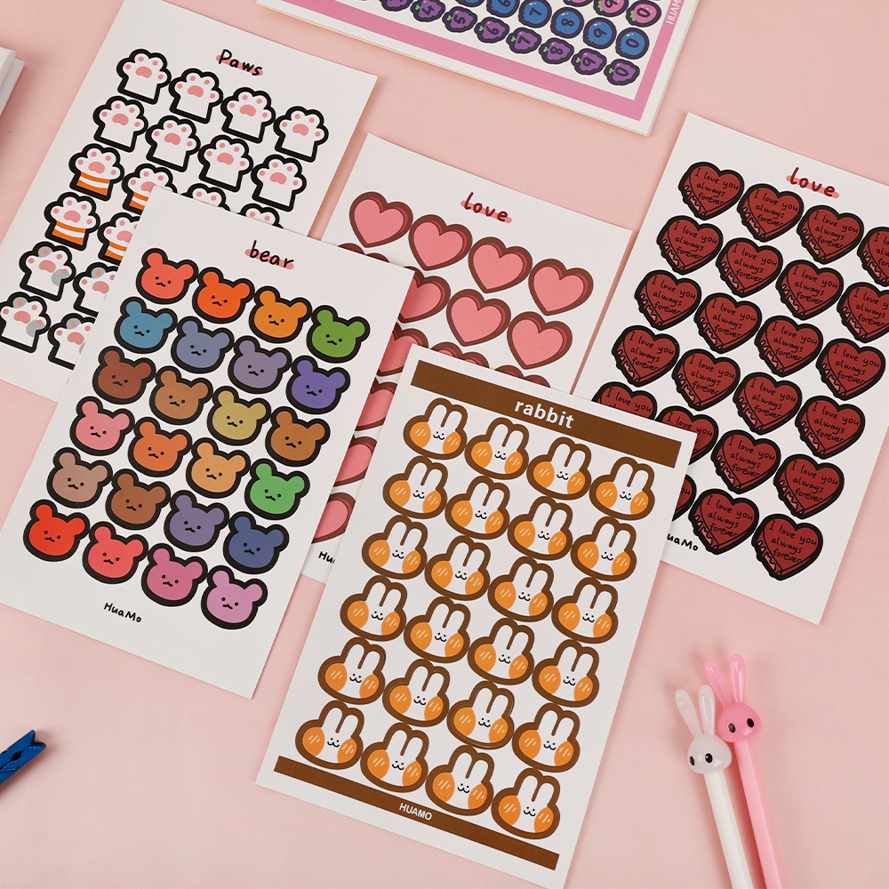 Stiker Penanda Universal Pola Warna-Warni Untuk Dekorasi Diary